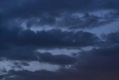 Clouds gather in evening sky