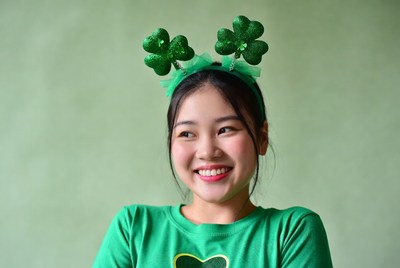Girl celebrating st. patrick's day