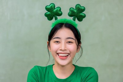 Smiling girl celebrating holiday