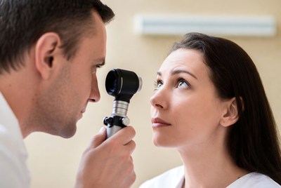 Eye examination in a clinic setting