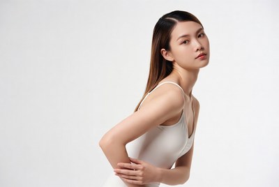 Model posing in studio setting