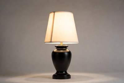 Stylish black lamp with shade