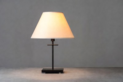 Simple lamp on gray background