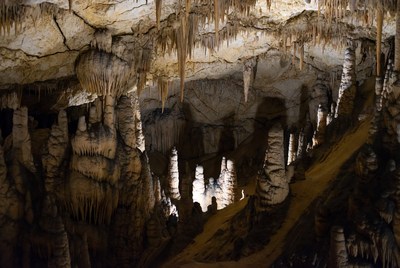 Cavern with stalactites and stalagmites
