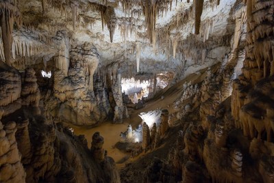 Stunning limestone formations in cave