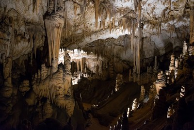 Stalactites and stalagmites in cave