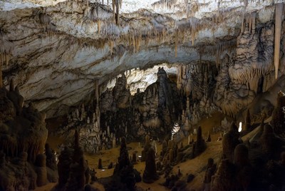 Stalactites and stalagmites in cave