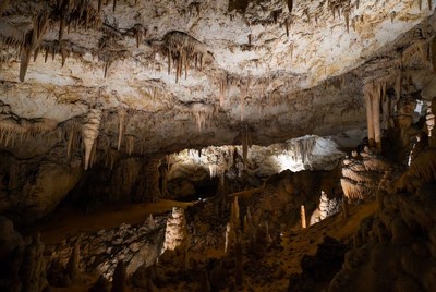 Exploring underground cave formations in detail