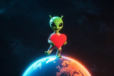 Alien shows love for earth