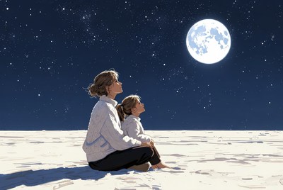 Watching the full moon together