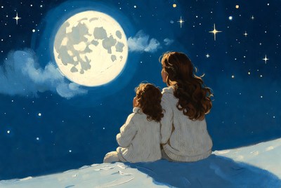 Watching the moon together