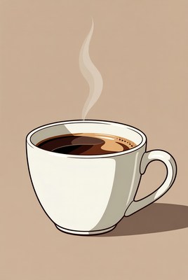 Enjoying coffee in a warm cup