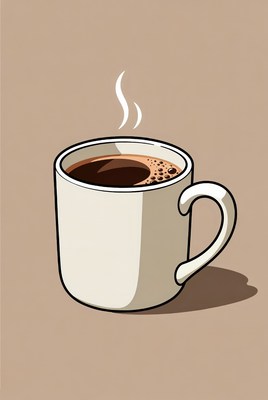 Hot drink in a white cup