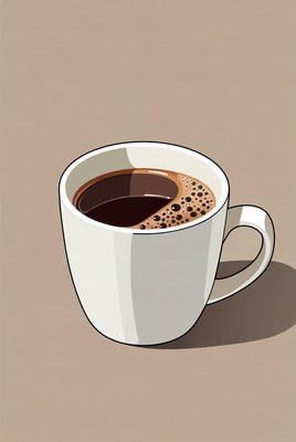 Coffee in a white cup