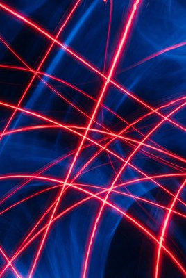 Light patterns created with lasers