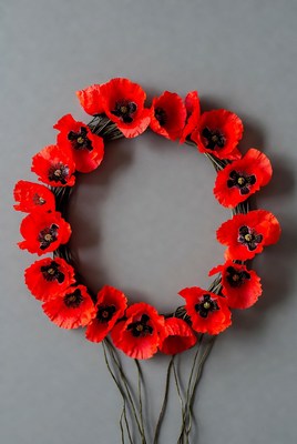 Bright red poppy flower crown