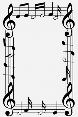 Music notes frame design for decoration
