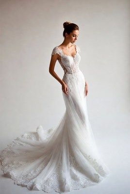 Bridal gown fitting in studio setting