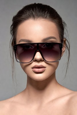 Model wearing sunglasses in studio