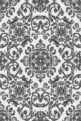 Floral pattern in black and white