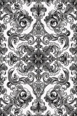 Black and white floral design pattern