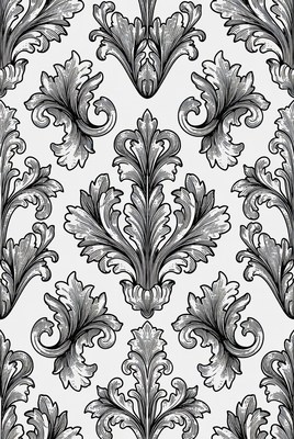 Floral wallpaper design in black and white