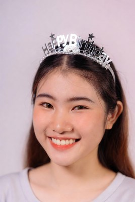 Birthday celebration with a crown