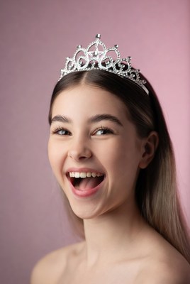 Girl smiles in tiara