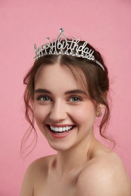 Birthday celebration with a crown