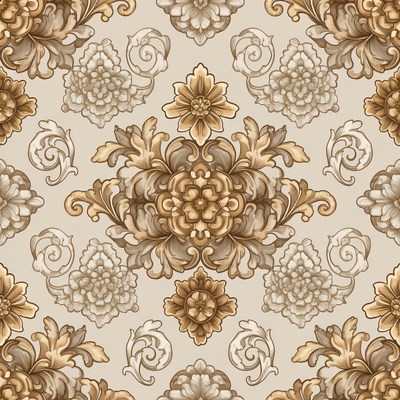 Brown floral pattern with intricate design