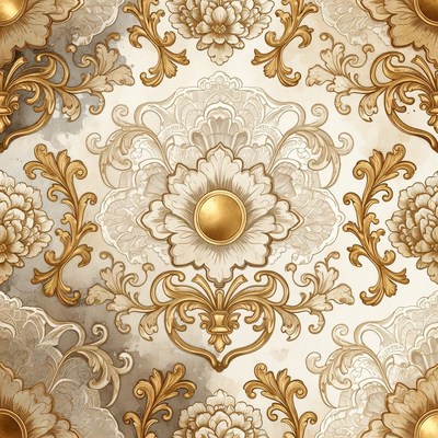 Vintage floral pattern on wall