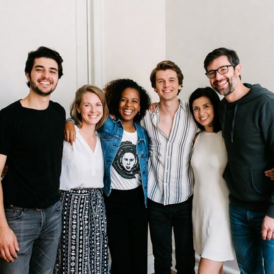 Group of friends smiling together
