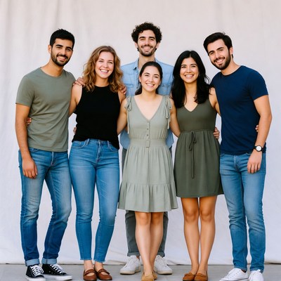 Friends posing for a group picture