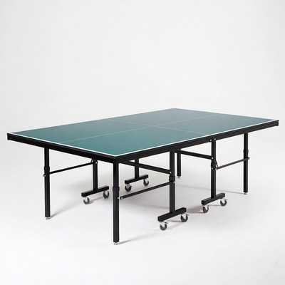 Table tennis table ready for play