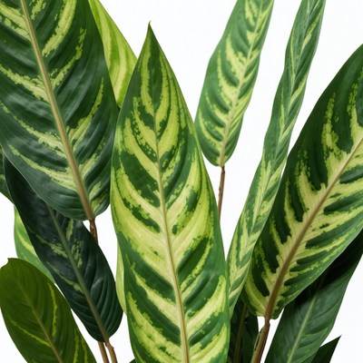 Lush green leaves in indoor setting