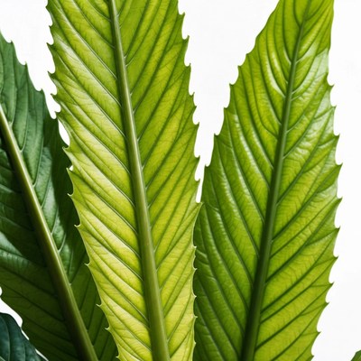 Different shades of green leaves close-up