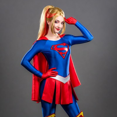 Superhero costume portrait session in studio
