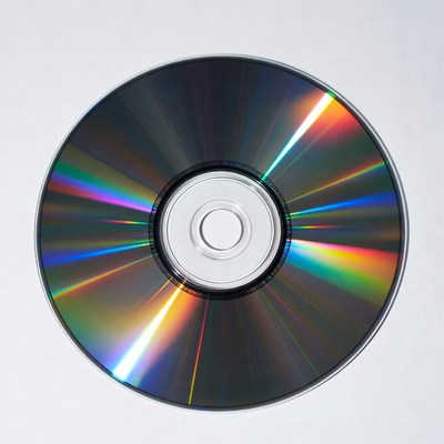 Circular disc with colorful reflections