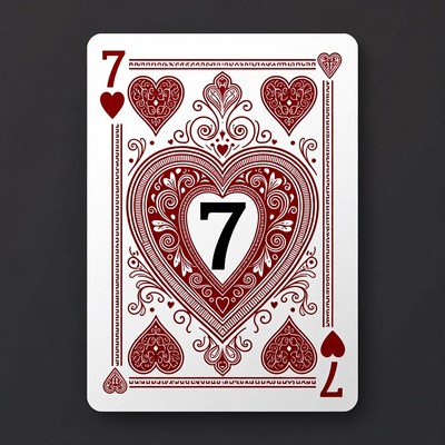 Playing card with hearts design