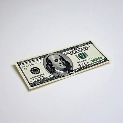 Dollar bill on a white background