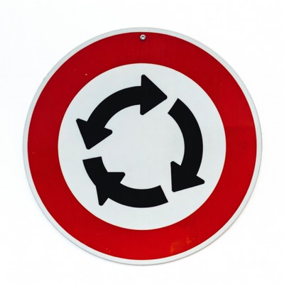 Roundabout traffic sign display
