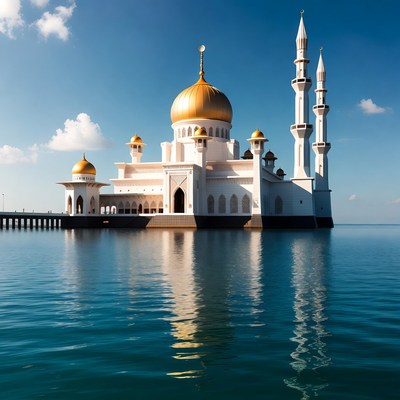 Beautiful mosque by the water