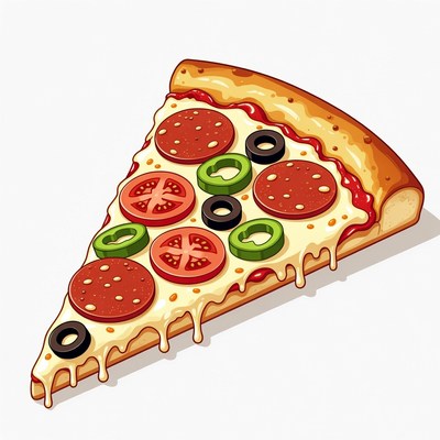 Slice of pizza with toppings