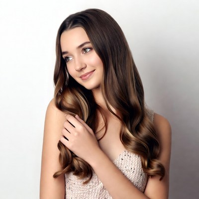 Young woman with long hair