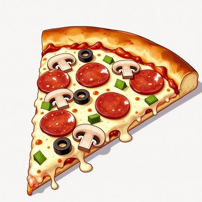 Slice of pizza with toppings