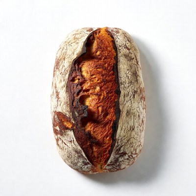 Freshly baked rustic bread loaf