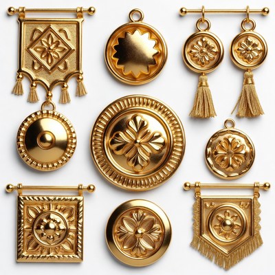 Golden decorative elements for design use