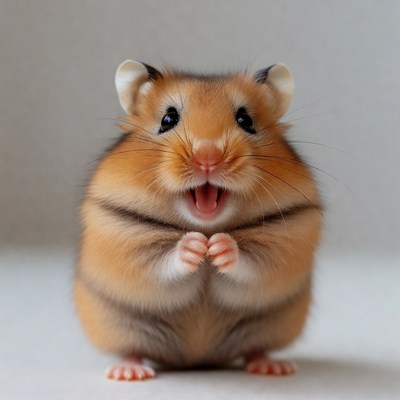 Happy hamster in close-up view
