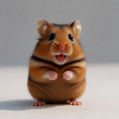 Happy hamster in bright light