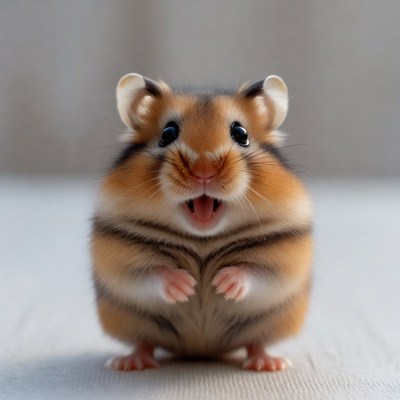 Hamster standing on hind legs